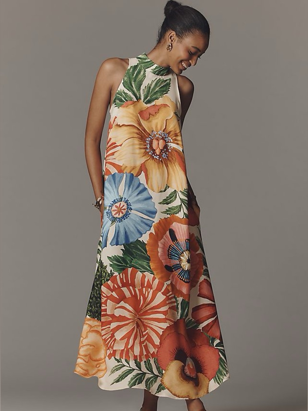 Antropologie FarmRio Halterneck Maxi Dress with Tropical Print - Picture 2 of 14